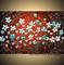 Art: BLUE WHITE FLOWERS on BROWN by Artist LUIZA VIZOLI
