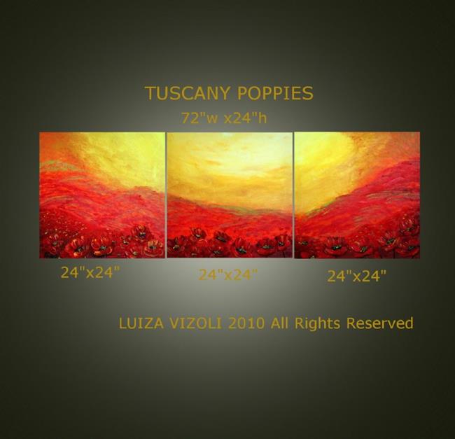 Art: tuscany poppies set.JPG by Artist LUIZA VIZOLI