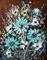 Art: Blue Flowers on Brown -sold by Artist LUIZA VIZOLI