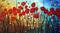 Art: MORNING POPPIES by Artist LUIZA VIZOLI