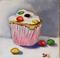 Art: M&M Cupcake by Artist Delilah Smith