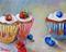 Art: Cupcakes with Fruit by Artist Delilah Smith