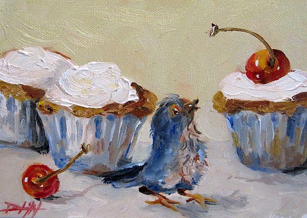 Art: A Fourth of July Cup Cake-sold by Artist Delilah Smith