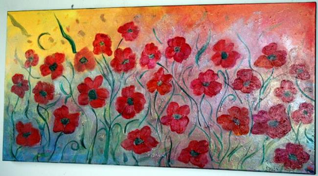 Art: RED POPPIES AFTER RAIN by Artist LUIZA VIZOLI