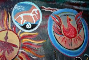 Detail Image for art FENG SHUI PHOENIX&RUNNING HORSE&CONDOR-sold