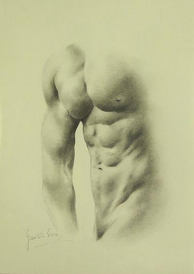 Art: Male Torso by Artist Ewa Kienko Gawlik