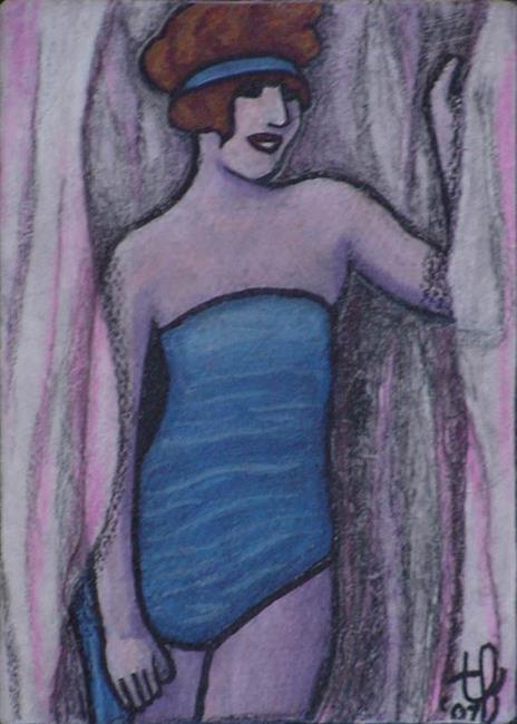 Art: Flapper in Blue by Artist Tina Marie Ferguson