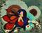 Art: Red Wings and Flowers by Artist Nico Niemi