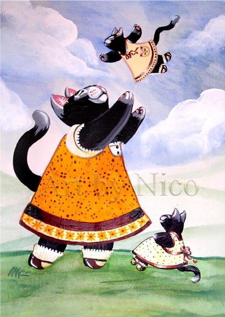 Art: Playing with the Kittens by Artist Nico Niemi