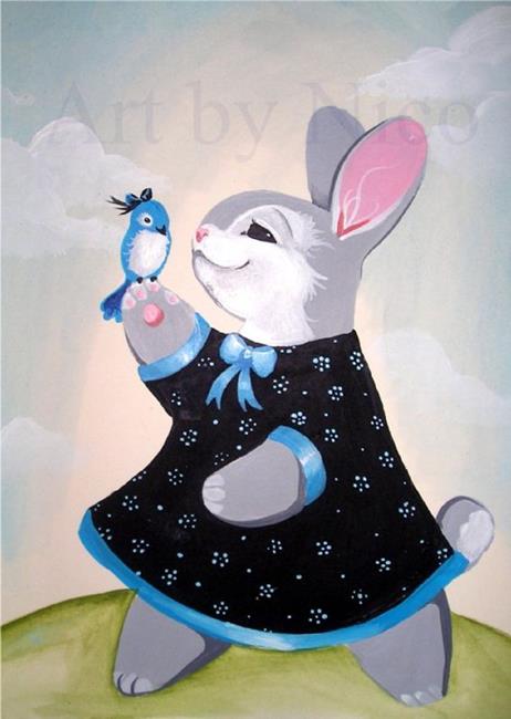 Art: Bunny and Bluebird by Artist Nico Niemi