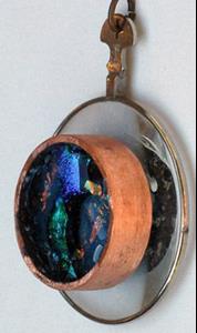 Detail Image for art vintage Optical lens fused glass pendant
