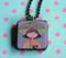 Art: umbrella cat art pendant by Artist S. Olga Linville