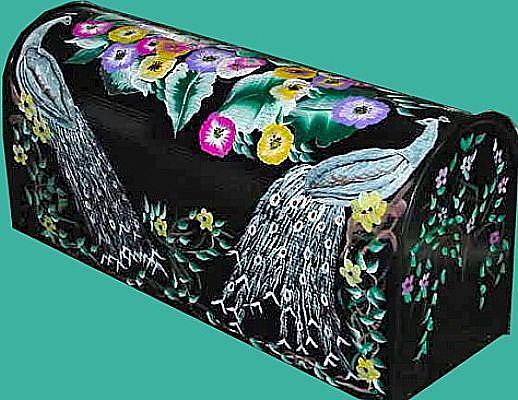 Art: White Peacocks Mailbox by Artist Dia Spriggs
