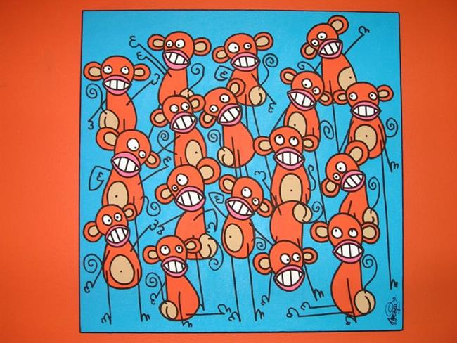 Art: Twisted Monkeys by Artist Veronique Perron