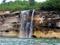 Art: Waterfall on Lake Superior, Michigan by Artist L. M. McCurdy