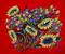 Art: Sunflowers on Red by Artist Diane Funderburg Deam