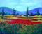 Art: Poppy Village by Artist Diane Funderburg Deam