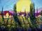 Art: Rising Tuscany Sun by Artist Diane Funderburg Deam