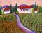 Art: Springtime French Poppy Village by Artist Diane Funderburg Deam