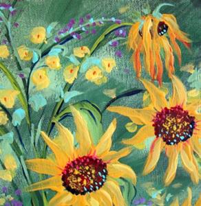 Detail Image for art Sunday's Sunflowers with Lemons and Lime