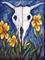 Art: Skull with Iris by Artist Diane Funderburg Deam