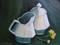 Art: White Creamer and Sugar Bowl by Artist Barbara Haviland