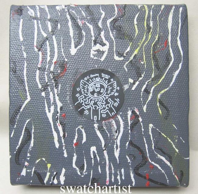 Art: Haring Subway Wall (sold) by Artist PJ Gorman