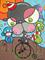 Art: Unhappy clumsy cyclist by Artist Veronique Perron