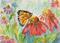 Art: Butterfly and Coneflower by Artist Delilah Smith