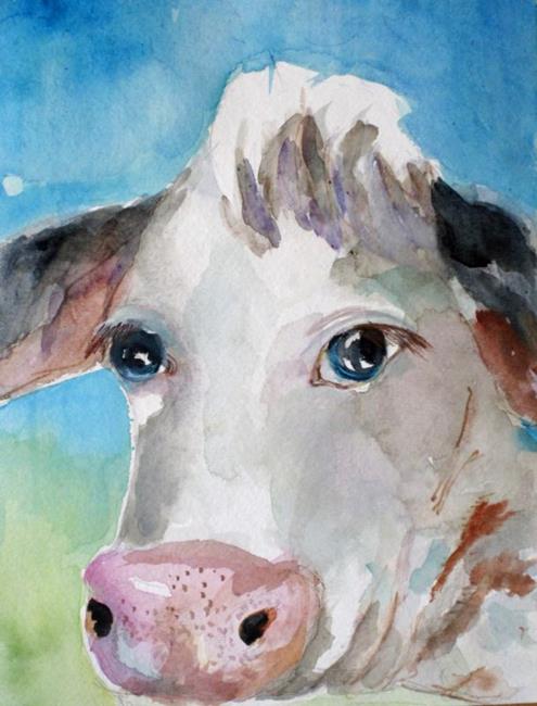 Art: Big Eyed Cow  by Artist Delilah Smith